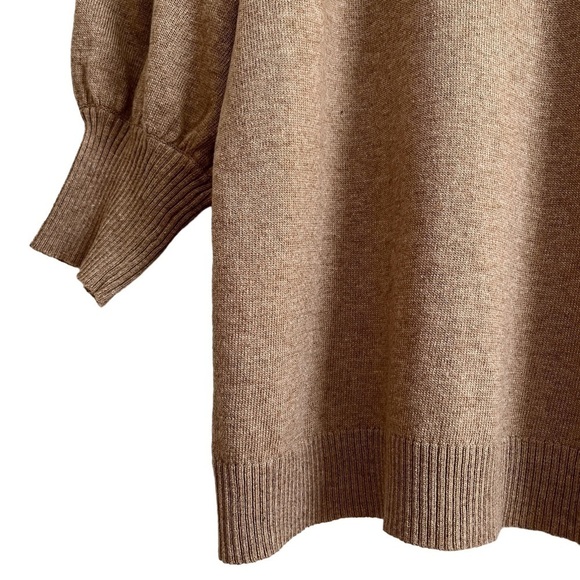 Rain + Rose Angora Blend Sweater Floral Embroidery Puff Shoulders Balloon Sleeve - Picture 9 of 14